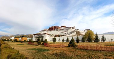 panorama of Potala Palace in Tibet clipart
