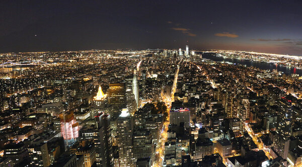 New York city Manhattan night scene