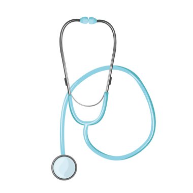 Tıbbi steteskop. Doktor sağlık konsepti için araçlar gerçekçi resim düzgün vektör steteskop resmi