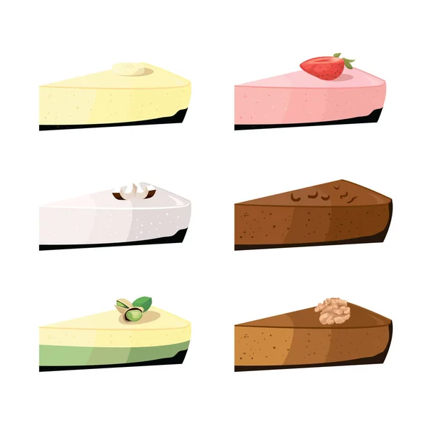 Ensemble Illustrations Vectorielles Délicieux Gâteaux Pour Les Vacances — Image vectorielle