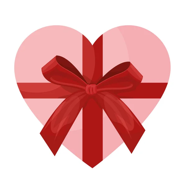 Připravte Čokoládové Bonbóny Valentýna Růžová Krabička Červenou Mašlí — Stockový vektor