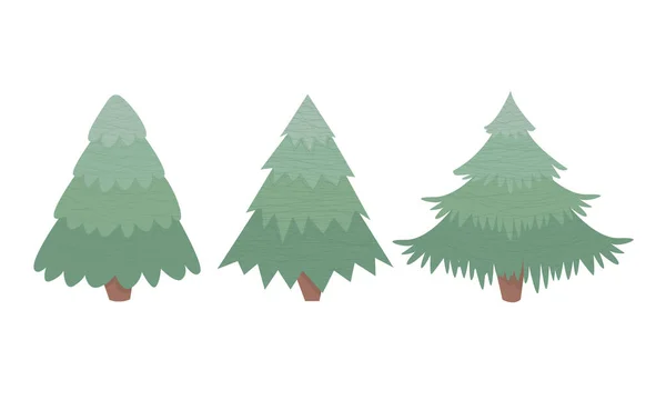 圣诞树系列，现代平面设计. — 图库矢量图片