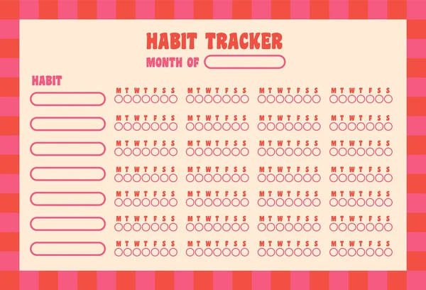 Günlük haftalık ve aylık alışkanlık izleyici vektör tasarım şablonu