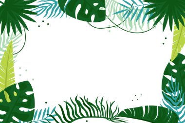 Egzotik tropikal orman çiçekli palmiye ağacı, canavar yapraklı.