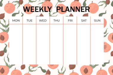 Printable Monthly, Weekly and Daily Planner in Peach patterns and design.