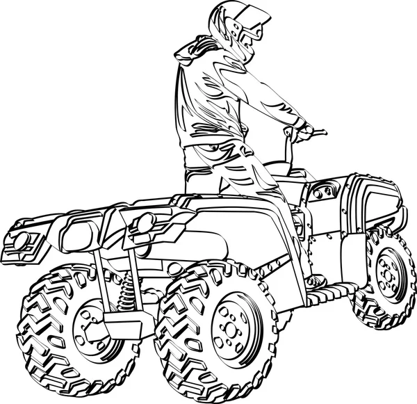 ATV off-road binici — Stok Vektör