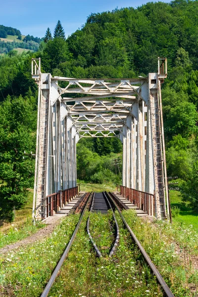 Puente de metal en las montañas —  Fotos de Stock