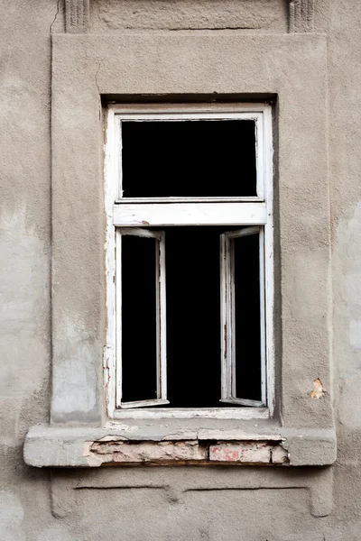 Staré okenní rám na zeď — Stock fotografie