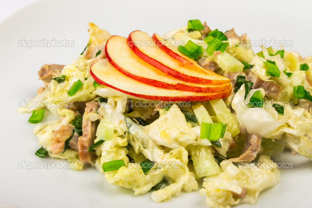 meat salad with apples