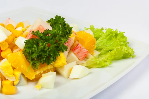Egg salad with crab sticks — Stock Photo, Image