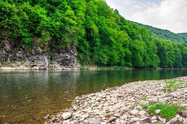 Côte rocheuse et plage pierreuse — Photo