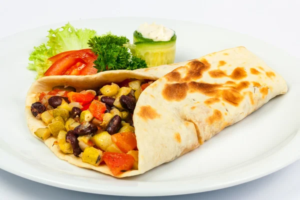 Burrito s fazolemi a squash — Stock fotografie