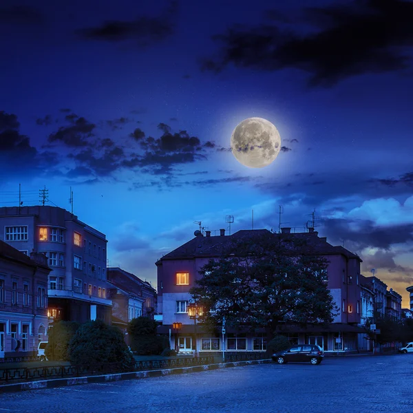 Old city wrapped by street at night