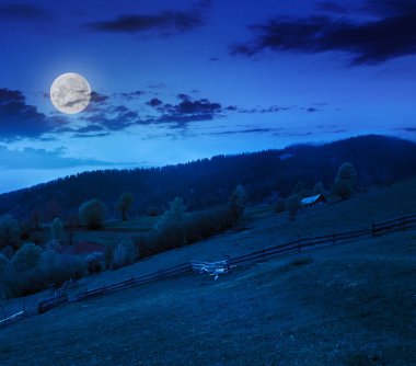 hillside gece dağ çayır çit