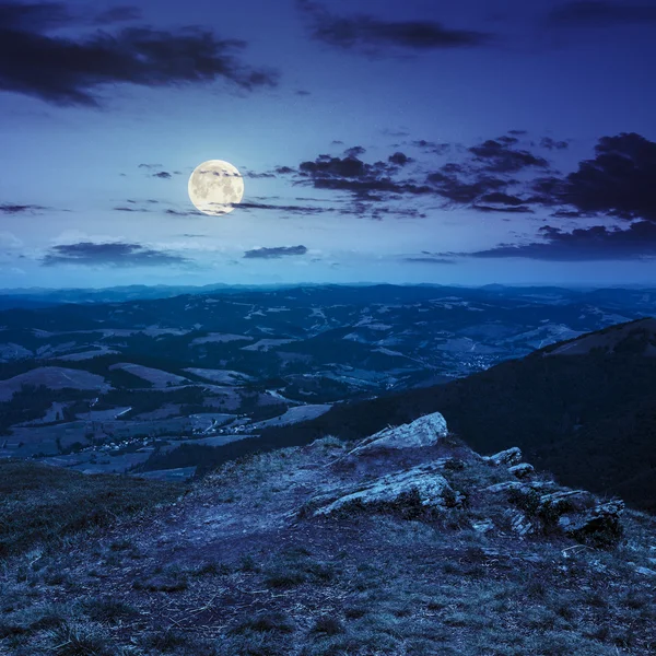 Stones on the hillside at night — Stock Photo, Image