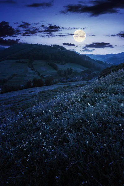 Krajina Údolí Krajiny Noci Krásná Karpatská Přírodní Krajina Travnatými Kopci — Stock fotografie