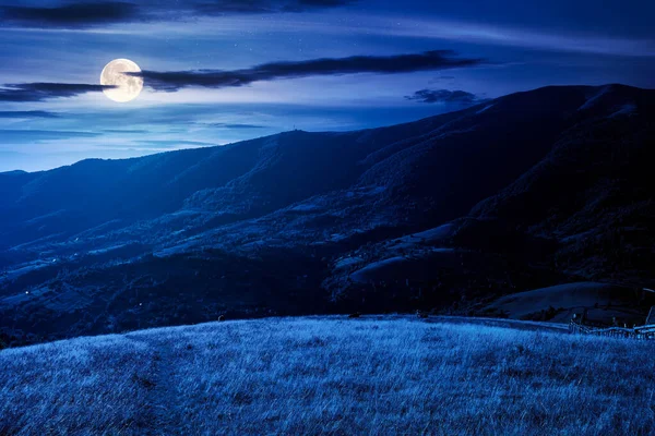 Landscape Carpathian Countryside Night Early Autumn Summer Season Mountains Full — Stock Photo, Image