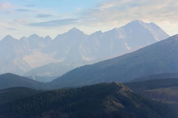 Beautiful Nature Background High Tatra Ridge Scenic Landscape View Evening — Stock Photo, Image