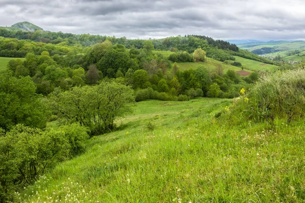 Nádherná Venkovská Krajina Krásný Výhled Idylickou Horskou Scenérii Karpatech Čerstvé — Stock fotografie