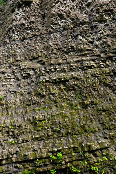 Natuursteen Muur Textuur Grungy Outdoor Natuur Achtergrond — Stockfoto