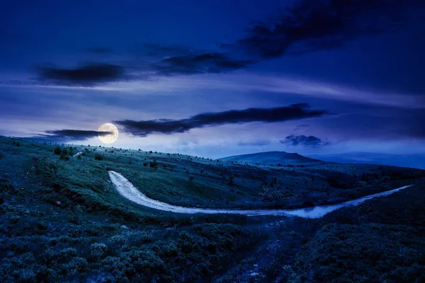 Carpathian Mountain Landscape Summer Night Dirt Road Hiking Trail Track — Stock Photo, Image