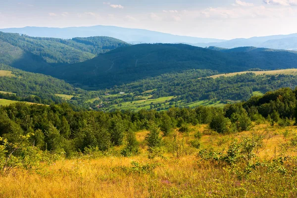 Cenário Montanha Dia Verão Idílico Paisagem Rural Alpes Capatais Com — Fotografia de Stock