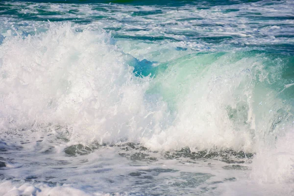 Wave Rushing Shore Nature Background Sea Evening Light Summer Vacation — Stock fotografie