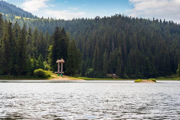 湖の風景 夏は緑の自然 水の中の森林反射です ウクライナのシネビル国立公園の美しい旅行ビュー 静かな屋外環境 — ストック写真