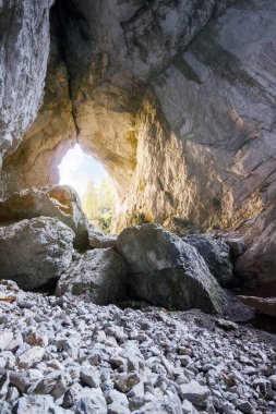 inside the cetatile ponorului cave, romania. beautiful scenery crafted by the nature
