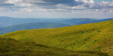 mountainous countryside nature scenery in summer. beautiful views of carpathian landscape on a sunny afternoon
