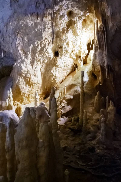 Spectacular Stalagmites Stalactites Formations Scene One Longest Caves Romania Geological — 스톡 사진