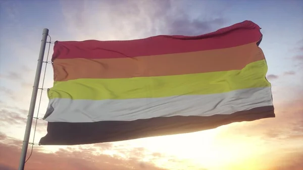 Lithsexual Stolze Flagge Weht Wind Himmel Und Sonne Hintergrund Darstellung — Stockfoto