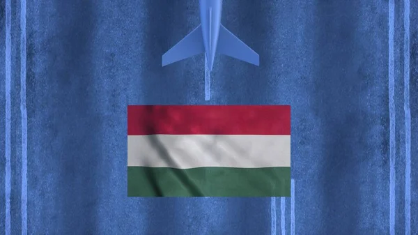 Kereskedelmi Repülőgép Leszállás Magyarország Repülőterén Légi Felvétel Egy Leszálló Repülőgépről — Stock Fotó