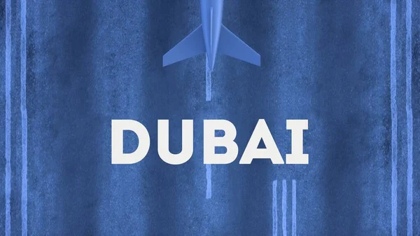 Commercieel Vliegtuig Landing Luchthaven Van Dubai Luchtfoto Van Een Landingsvliegtuig — Stockfoto