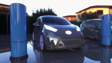 Elektrikli araba şarjı için güç kaynağı. Elektrikli arabalar şarj istasyonu