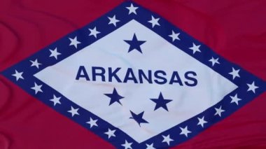 Arkansas bayrağı, Birleşik Devletler bölgesi, rüzgarda sallanıyor.