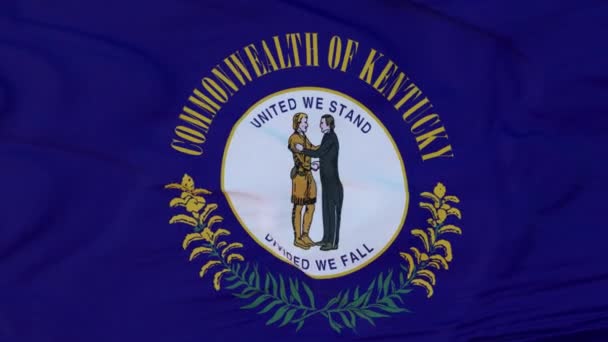 Bandera del estado de Kentucky, región de los Estados Unidos, ondeando al viento — Vídeos de Stock