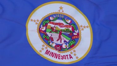 Minnesota eyaleti bayrağı, Birleşik Devletler bölgesi, rüzgarda dalgalanan