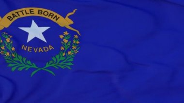 Nevada eyaleti bayrağı, Birleşik Devletler bölgesi, rüzgarda sallanıyor.