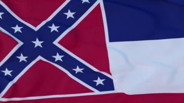 Mississippi eyaleti bayrağı, Birleşik Devletler bölgesi, rüzgarla dalgalanan