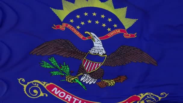 Vlag van North Dakota staat, regio van de Verenigde Staten, zwaaien naar de wind — Stockvideo