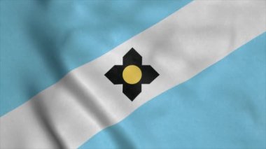 Madison şehir bayrağı, Wisconsin, rüzgarda sallanıyor