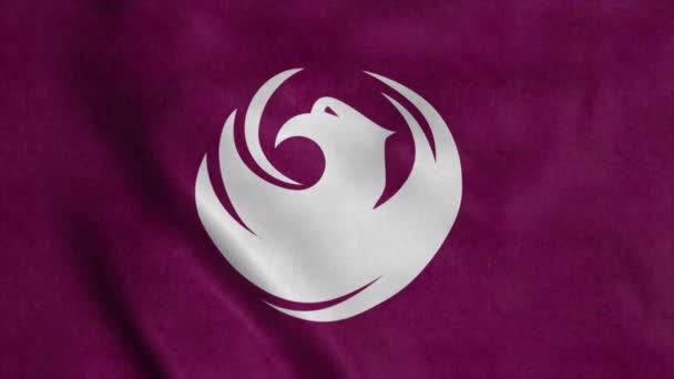 Флаг Феникса, Аризона, размахивающий ветром — стоковое видео