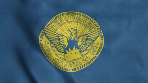 Flag of Atlanta city, Georgia, United States of America — Stock Video