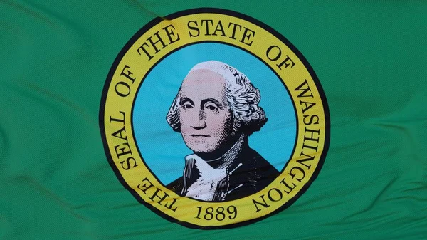 Vlag Van Staat Washington Regio Van Verenigde Staten Zwaaiend Naar — Stockfoto
