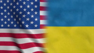 ABD ve Ukrayna bayrakları arka plan, diplomatik ve ekonomik ilişkileri