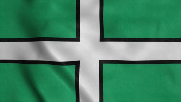 Drapeau Devon, Angleterre, agitant le vent. Fond drapeau réaliste — Video