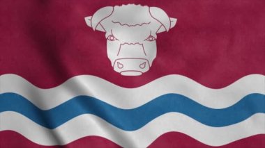 Herefordshire bayrağı, İngiltere, rüzgarda sallanıyor. Gerçekçi bayrak arkaplanı