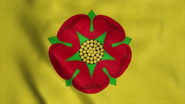 Drapeau Lancashire, Angleterre, agitant le vent. Fond drapeau réaliste — Video
