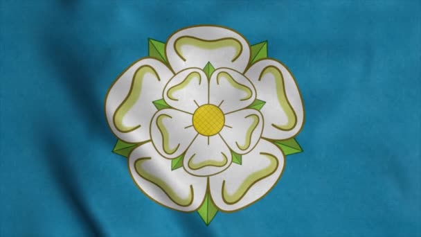 Bandera del histórico condado de Yorkshire en el norte de Inglaterra — Vídeo de stock